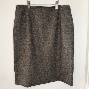 Lauren Ralph Lauren Tweed Lambswool Brown Pencil Skirt Women’s 12